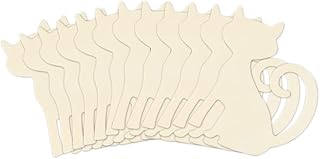Cat Wood Cutouts - Miniature Shape Natural Unpainted (3 Inches)- Set of 12