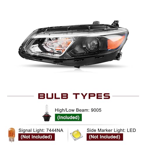 JSBOYAT Headlight Assembly Replacement for 2016-2018 Chevy Malibu OE Style Factory Halogen Projector Bulbs Included Chevrolet Headlamp Passenger and Driver Side - Image 6