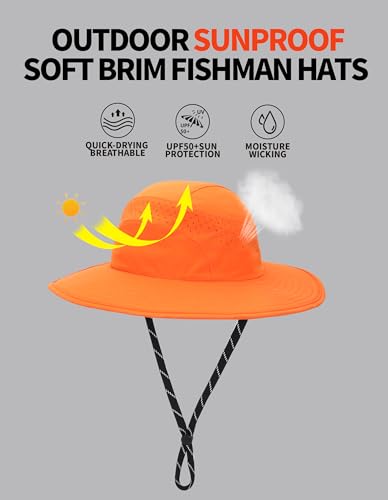 Sombrero de pesca transpirable unisex con ala ancha ajustable miniatura 7