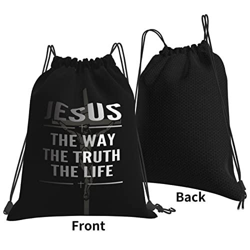 Cross Drawstring Backpack Lightweight Jesus Bag Christian Drawstring Sackpack Travel Bag3
