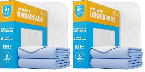 Image of GREEN LIFESTYLE Washable Underpads - Large Bed Pads for use as Incontinence Bed Pads, Reusable Pet Pads, Great for Dogs, Cats, Bunny, Seniors Bed Pad (Pack of 20 - 34x36), Blue
