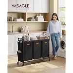 VASAGLE Laundry Hamper 3 Section, Laundry Sorter, 39.6 Gal. (150 L) - Image 2