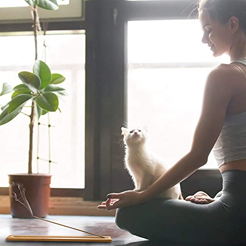 Sunshine Forest 5 Pieces Bamboo Wood Incense Sticks Holder Incense Burner Ash Catcher, 9.06 Inches Long (Wood Color)- Incense Stick Holder - Incense Burner #TOP4