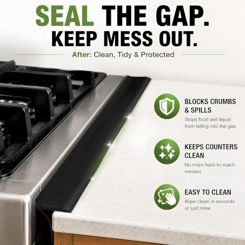 Image of Stove Gap Covers Silicone Stove Gap Filler - 25 Inch Oven Counter Gap Cover