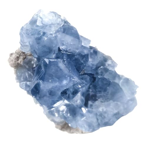 CVUTOVO Piedra Natural de Celestita para Decoración y Sanación, Adorno de Cristal Forma Aleatoria para Escritorio U Oficina, 1 Pieza