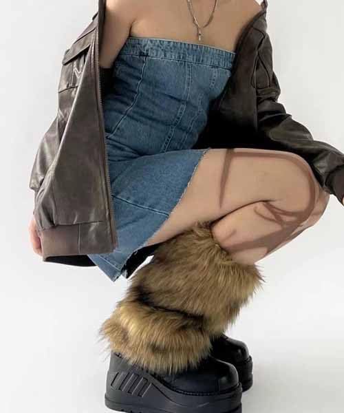 Women's Fuzzy Leg Warmers Fur Boot Covers for Women, Soft Warm Furry Shoes Covers for Party Halloween Christmas Costume - Image 6