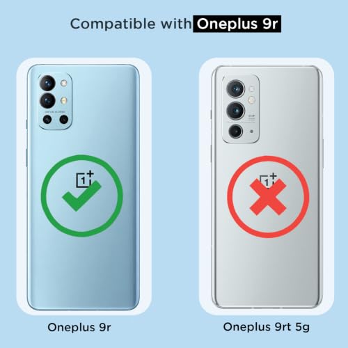 Image of Outlouders Back Cover for Oneplus 9R / 8T Clear Transparent PC + TPU Bumper Case with Raised Edges for Shockproof Protection (Transparent)