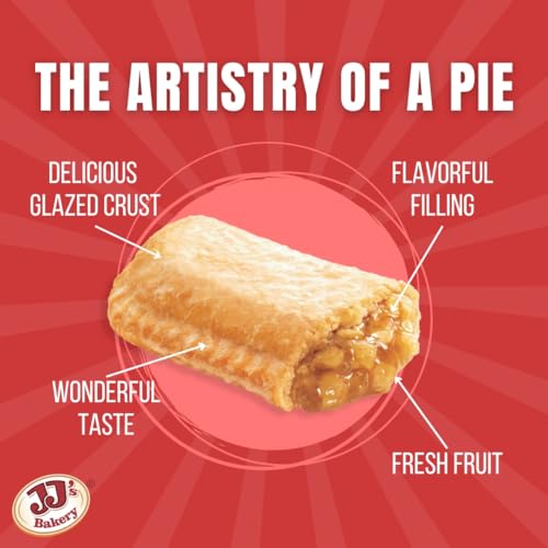 JJ's Bakery Snack Pie Variety Pack – Fresh Baked Fruit Pies Apple, Cherry, Chocolate, Lemon, Peach, Pie Crust Nut-Free Individually Wrapped Dessert Snacks, Kosher Parve, 4 oz Each (Pack of 12)