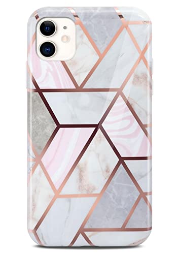 Coque iPhone 11 contre les rayures d'écran et de caméra silicone marbre