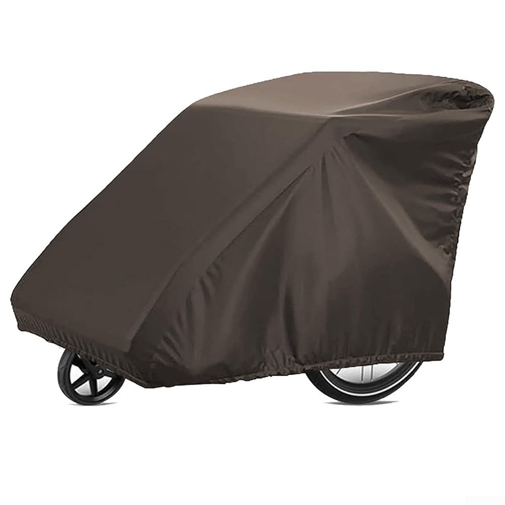 Yhenlovtt Copertura per rimorchio bici per bambini, impermeabile, resistente ai raggi UV, in tessuto Oxford 210D, per Qeridoo, Burley, Thule, Chariot, Croozer, Leggero, Nordic Cab, Yepp, per (BROWN)