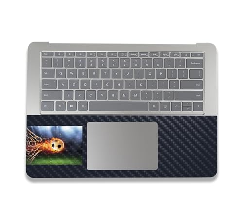 Image of MightySkins Carbon Fiber Skin Compatible with Microsoft Surface Laptop Studio 2 (2023) Full Wrap Kit - Flaming Soccer Ball | Protective, Durable Textured Carbon Fiber Finish | Made in The USA