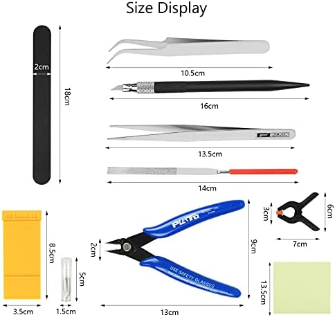 SUNYOK 18pcs Model Tools Kit Gundam Model Making Tools Kit Hobby Craft Tool Sets for Model Making Modeler Basic Building Tools and Equipment for Plastic Planes Ship Boats Adults Kids
