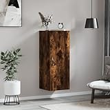ZEYUAN Armario de Pared Madera ingeniería Roble Ahumado 34,5x34x90 cm, Mueble Auxiliar, Mueble De Cocina, Armarios De Cocina, Armario Colgar, Auxiliares para Baños, Armarios Baño - 834999