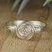 Dainty Rosette Swirl in Sterling Silver or 14kt Yellow or Rose Gold Wire Band- Handmade Wire Wrapped Ring- Custom Made to Size 4-14