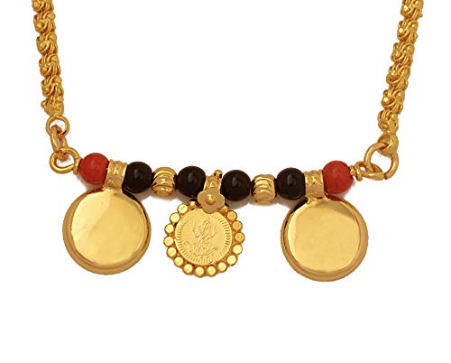 Image of Radha's Creations Women's 1 Gram Gold Plated Copper Mangalsutra with Chain 24 inch and Vati Tanmaniya