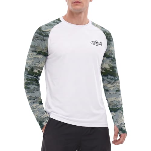Riverruns Men's Camo Raglan Sleeve Graphic Shirt, UPF50+ Outdoor Top - image 1