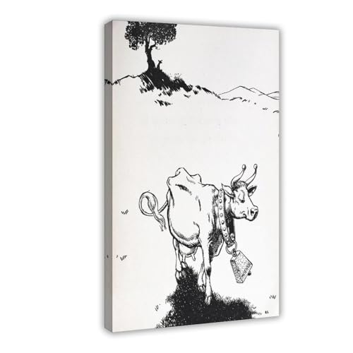 Toile vache vintage Munro Leaf affiche murale rétro 61x91cm