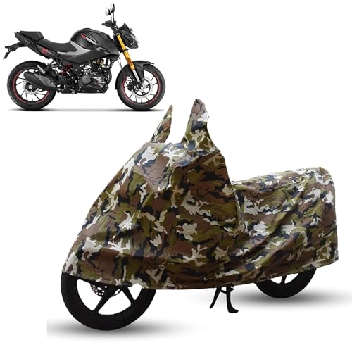 Image of Sulfar Bike Cover for Hero MotoCorp Xtreme 160R (4V / Stealth) | Waterproof, Dustproof & UV Protected | All Weather Two Wheeler Cover (Army Green) New 2026 Variants
