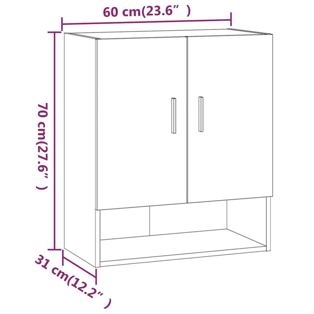 Wandschrank Weiß 60x31x70 cm Hängeschrank Küchenschrank