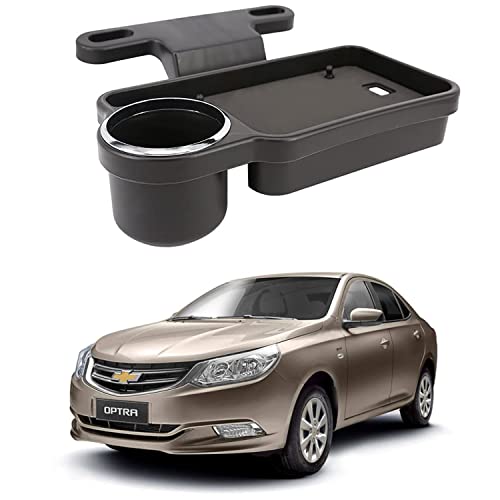 Image of Oshotto (FT-04) Foldable Car Auto Headrest Rear Back Seat Table Drink Food Cup Tray Holder Compatible with Chevrolet Optra - Black