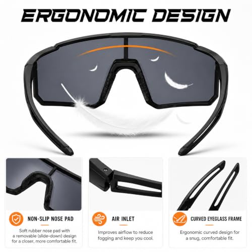 Gafas de sol deportivas polarizadas Byking para running y ciclismo 2