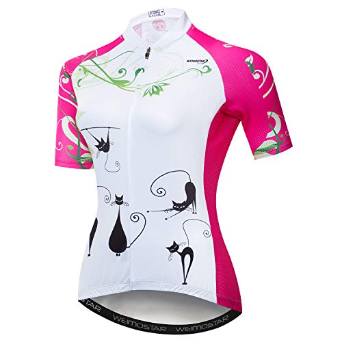 Camisa feminina de ciclismo camisa de verão manga curta com zíper completo camisa de bicicleta, Bran