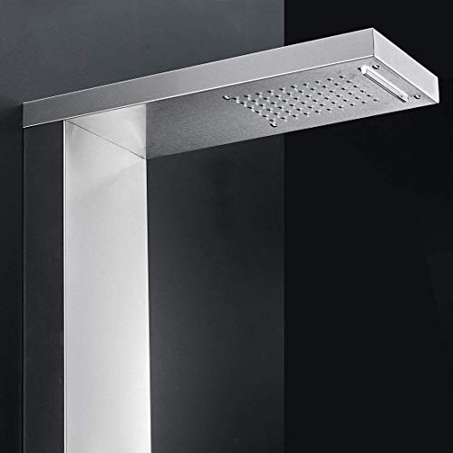49" Rainfall Waterfall Shower Panel with Rainfall Shower Head,Stainless Steel Wall Mount Massage Multi-Function Bathroom Shower Panel Tower System - Thumbnail 6