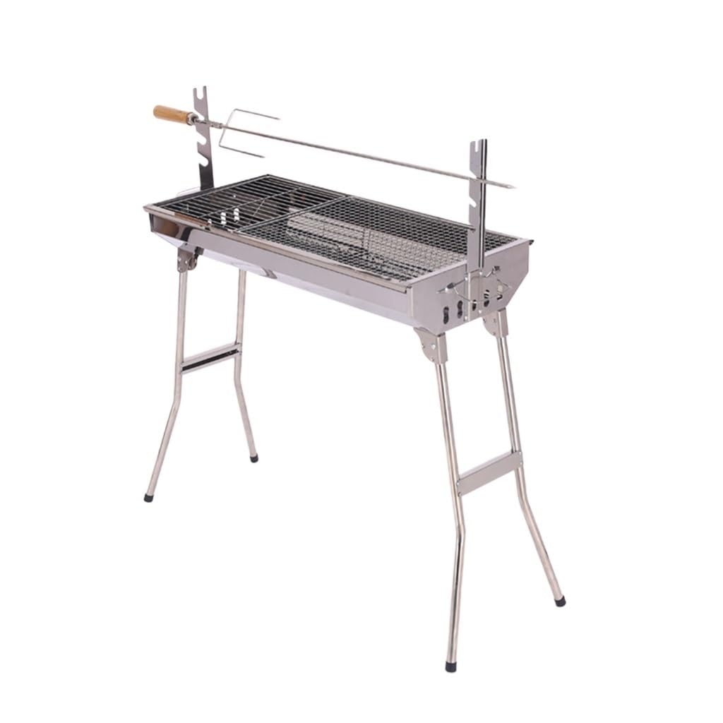 Barbacoa portátil plegable para el hogar con soporte de carbón reforzado