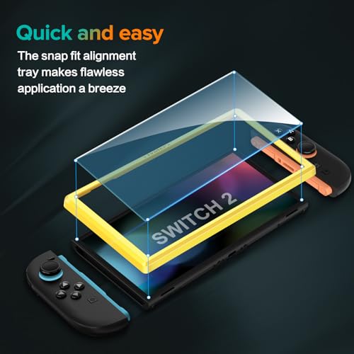 Miniatura 5 de Ivoler 4 Piezas Protector Pantalla Para Nintendo Switch 2 Model 2025, Incluye Marco De Instalación Fácil, Cristal Vidrio Templado Premium