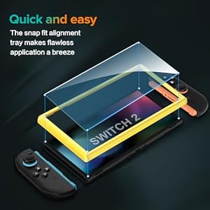ivoler 4 Piezas Protector Pantalla para Nintendo Switch 2 Model 2025, instalación en 30 segundos Incluye Marco de Instalación Fácil, Cristal Vidrio Templado Premium