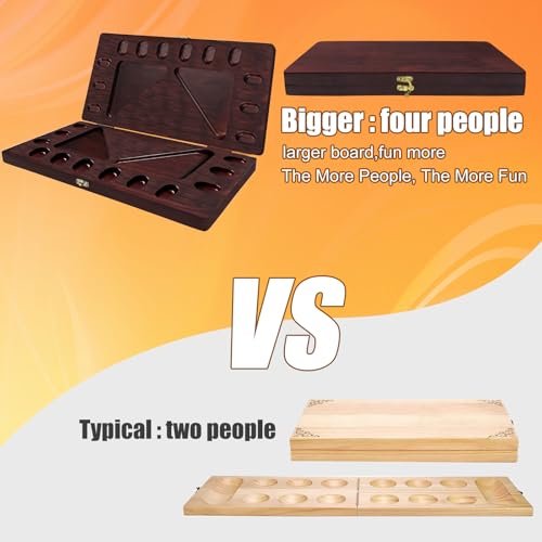 Juego de Mesa Mancala 4 Jugadores Plegable de Madera miniatura 6