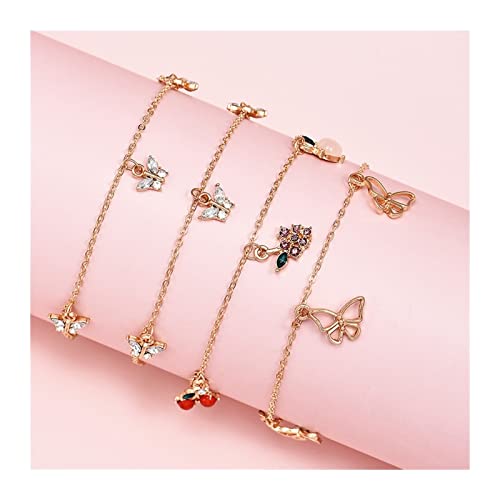 Bracelets de cheville pour femmes et filles : le cadeau idéal avec 4 chaînes en or