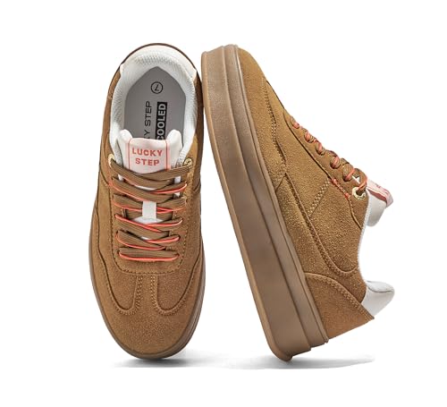 LUCKY STEP Women's Platform Sneakers Fashion Chunky Retro Walking Shoes Casual Comfortable Tennis Trainers