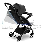 Mompush Lithe V2 Lightweight Stroller with Snack Tray, Ultra-Compact Fold & Airplane Ready Travel Stroller, Near Flat Recline Seat, Cup Holder, Raincover & Travelbag Included - Image 3