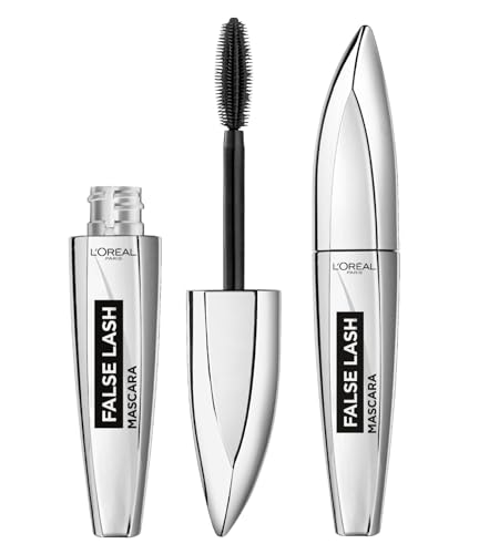 L'Oréal Paris False Lash Mascara mit langen Borsten an den Seiten für große Augen mit langem Halt, Farbe Schwarz, 2 Stück