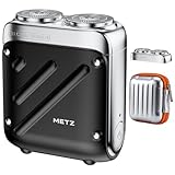METZ (メッツ) ひげそり 電動シェーバー 【2026改良型・替刃付き】 メンズ シェーバー 小型 電気シェーバー 髭剃り 電動 しぇーばー 男性 回転式 コンパクト トラベル 旅行用 持ち運び 超軽量 携帯 タイプc 充電式 IPX7防水 敏感肌用 乾湿両用 出張 車内常備 彼氏 誕生日 プレゼント (ブラック)