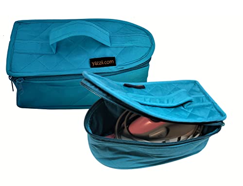Yazzii Aqua Grande Estojo de Armazenamento de Ferro Artesanal - Estojo de Tecido Acolchoado com Zíper com Alça - Serve para Oliso Mini Project Iron & Accessories
