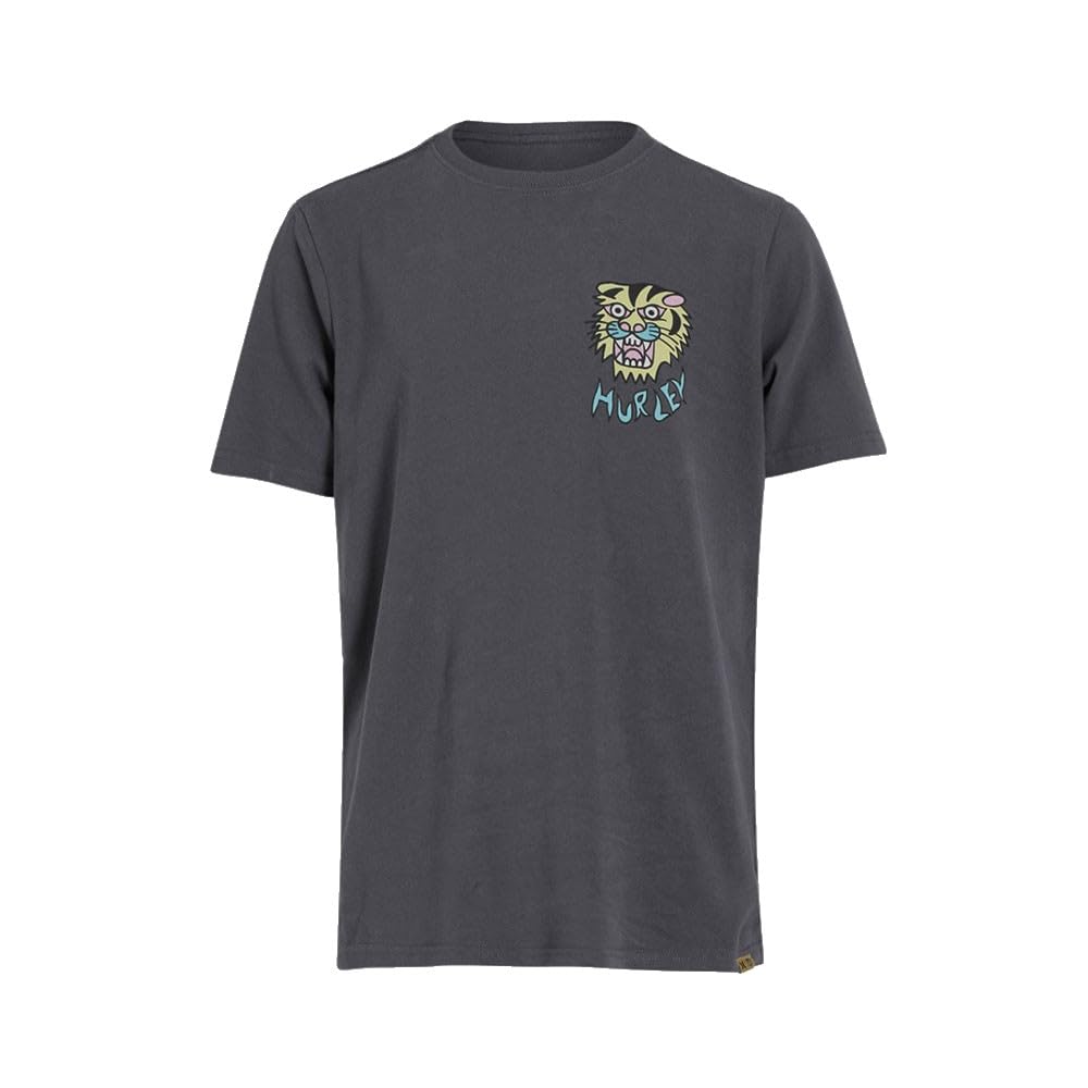 Hurley Boys Short Sleeve (7 to 15 Years) Etam Tiger T-Shirt, Grey, 10 Years EU