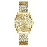 Guess Reloj para Mujer de 36 mm, Esfera Dorada