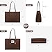 LOVEVOOK Laptop Bag for Women, Fashion Computer Tote Bag Large Capacity Handbag, Leather Shoulder Bag Purse Set, Professional Business Work Briefcase for Office Lady, 2 PCs 15.6-Inch, Coffee