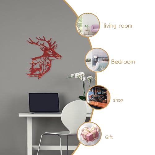 Décoration murale cerf en métal idée cadeau design fer pour suspendre - 7