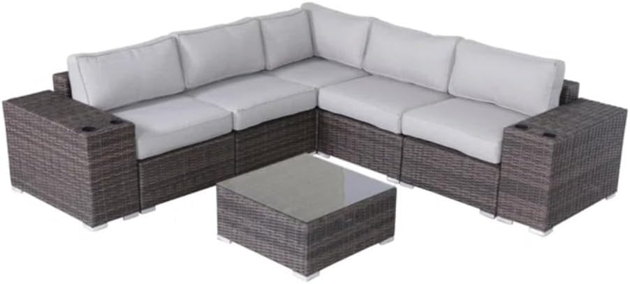 Wicker Patio Furniture Set with All-Weather Cushions for Outdoor Living Spaces