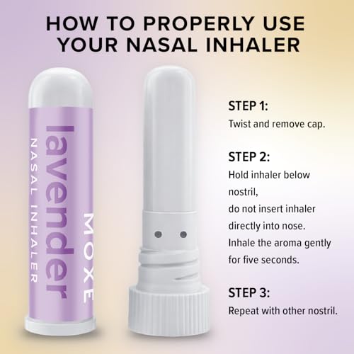 Image of MOXĒ Lavender Essential Oil Nasal Inhaler Stick, for Daily Relaxation, 3PK