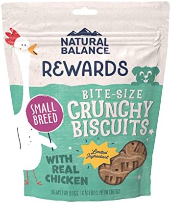 Natural Balance Limited Ingredient Original Biscuits | Chicken & Sweet Potato Grain-Free Dog Treats for Small-Breed Adult Dogs | 8-oz. Pouch