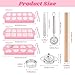 8PCS Ravioli Maker Press Set,Ravioli Stamp Maker Cutter with Wood Rolling Pin,Empanada Maker-Press,Ravioli Wheel and Stuffing Spoon,for Homemade Pasta,Dumpling,Pastry Kit(Pink)