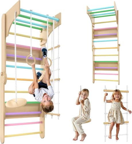 Sprossenwand für Kinderzimmer 6-in-1 – Indoor Kletterwand...