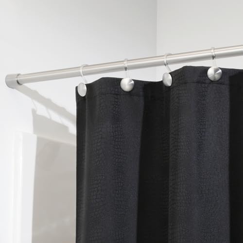 Idesign Drążek do Zasłony Prysznicowej, Stal Nierdzewna, Srebrny Mat, 66-107 cm