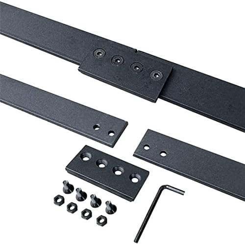 Sliding Library Ladder Hardware Kit - Mobile Barn Door Rails, 26.2 ft Track for Home/Office/Loft/Bookcase, Includes Floor Rollers, Black - Easy Installation & Durable Design