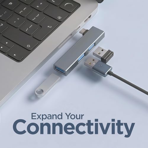 Image of UNIGEN 3-in-1 Type-C OTG USB Hub | 1 X USB 3.0 & Dual USB 2.0 Ports | 5 Mbps Fast Data Transfer | Multiport Adapter for MacBook, Laptop, Windows PC, Android Phones | Metal Body | Grey