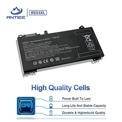 Antiee Re03Xl Laptop Battery Compatible With Hp Probook 430 440 445 450 455R G6 430 440 445 450 G7 Zhan 66 Pro 13 G2 14 G2 14 G3 15 G2 Series L32656-002 L32656-005 L32407-2C1 L32407-541 L32407-Ac1 #TOP3